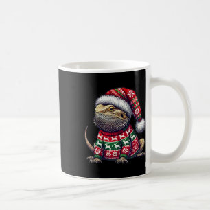 Bearded Dragon Ugly Sweater Santa Hat Christmas  Coffee Mug