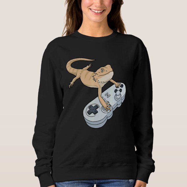 Bearded Dragon  Video Game Gamer Pagona Bearded Dr Sweatshirt (Front)