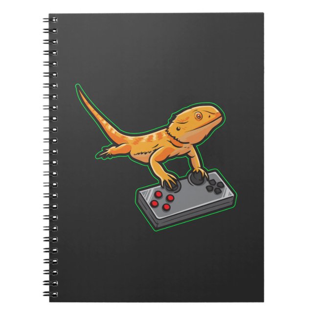Bearded Dragon Video Game Player Gaming Reptile Notebook (Front)