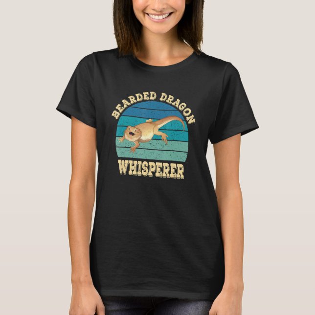 Bearded Dragon Whisperer Lizard Reptile Retro Vint T-Shirt (Front)