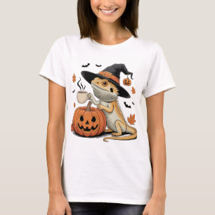 Bearded Dragon Witch Halloween Art T-Shirt