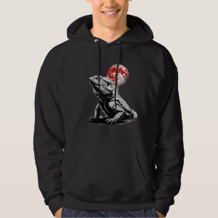 Bearded Dragon with Blood Moon Art Hoodie