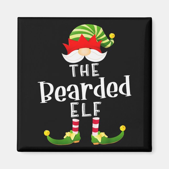 Bearded Elf Group Christmas Funny Pajama Party  Magnet (Front)
