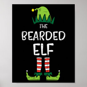 Bearded Elf Matching Christmas For Family Uncle Da Poster