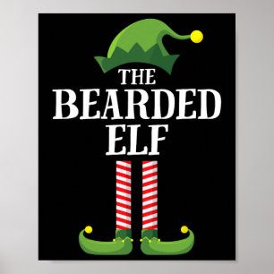 Bearded Elf Matching Family Group Christmas Party Poster