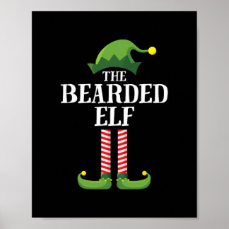 bearded elf matching family group christmas party poster