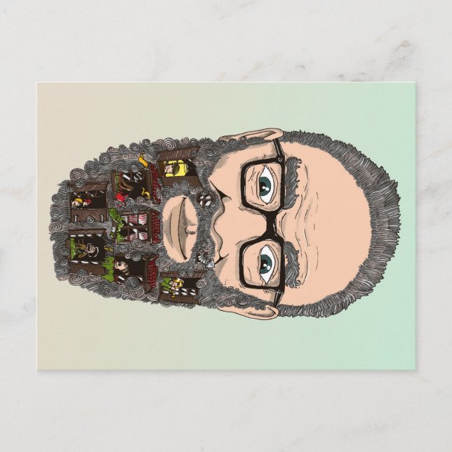 Bearded family postcard (Front)