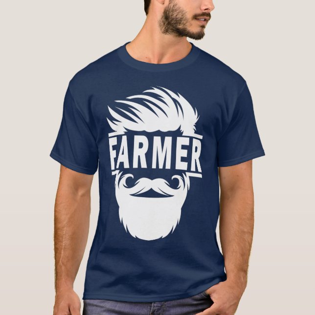 Bearded Farmer Tshirt Agriculture Farming Crop (Front)