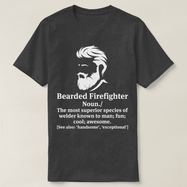 Bearded Firefighter Def Firefighter T Shirt (Design Front)