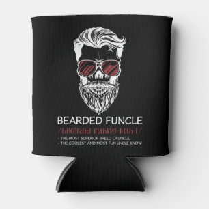 Bearded Funcle Funny Uncle Definition Can Cooler