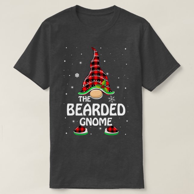 Bearded Gnome Buffalo Plaid Matching 19 T-Shirt (Design Front)