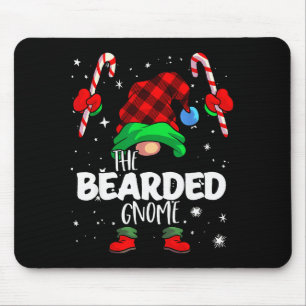 Bearded Gnome Red Buffalo Plaid Matching Family Ch Mouse Pad