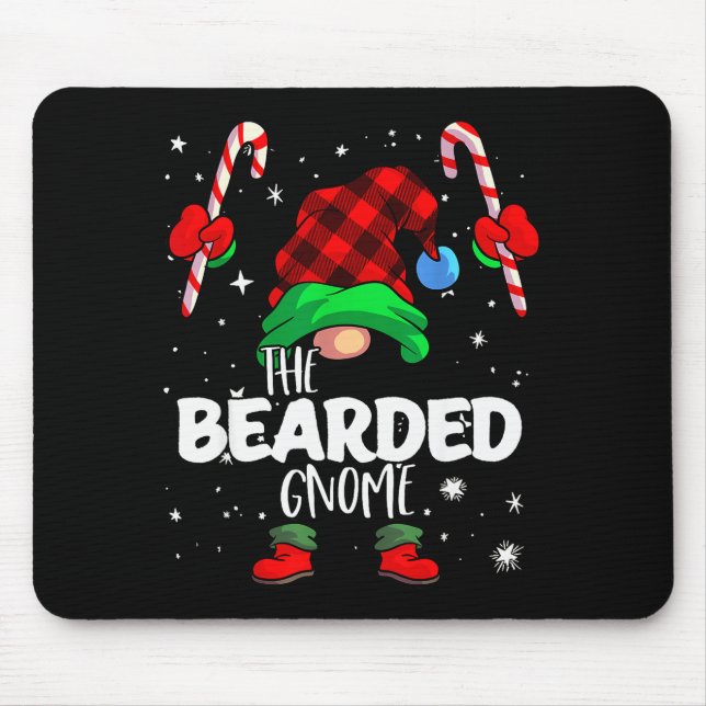 Bearded Gnome Red Buffalo Plaid Matching Family Ch Mouse Pad (Front)