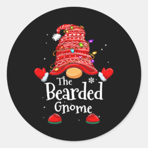 Bearded Gnome - Xmas Family Matching Funny Christm Classic Round Sticker