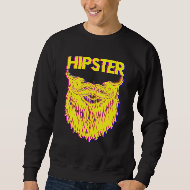 Bearded Hipster Pineapple Freethinker New Age Trav Sweatshirt (Front)