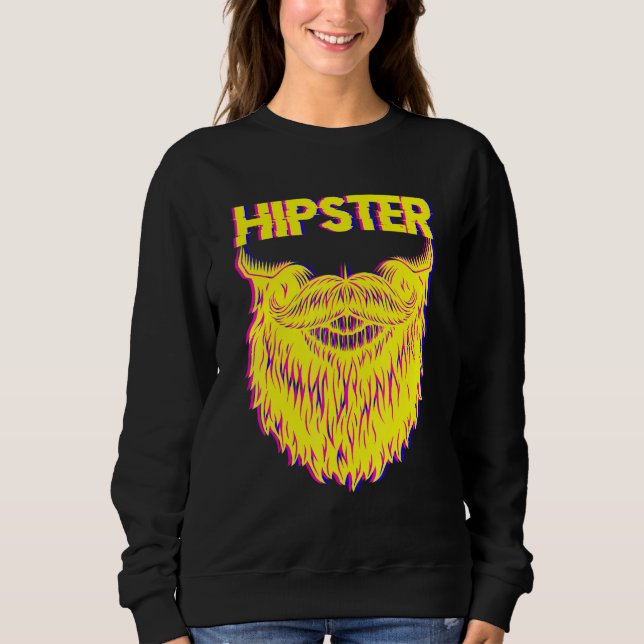 Bearded Hipster Pineapple Freethinker New Age Trav Sweatshirt (Front)