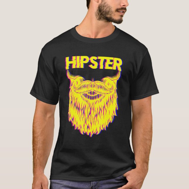 Bearded Hipster Pineapple Freethinker New Age Trav T-Shirt (Front)