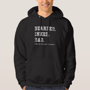 Bearded Inked Dad New Baby Announcement Dad Father Hoodie