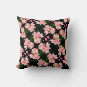 Bearded Iris Flower In Peach Abstract Pattern  Cushion