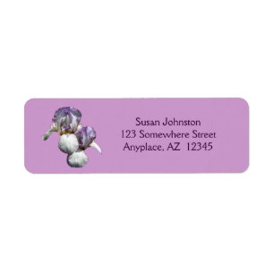 Bearded Iris Flower Pair Address Return Address Label