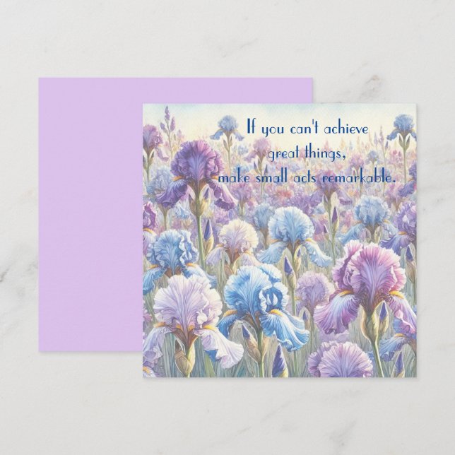Bearded Iris & Quote	 Thank You Card (Front/Back)