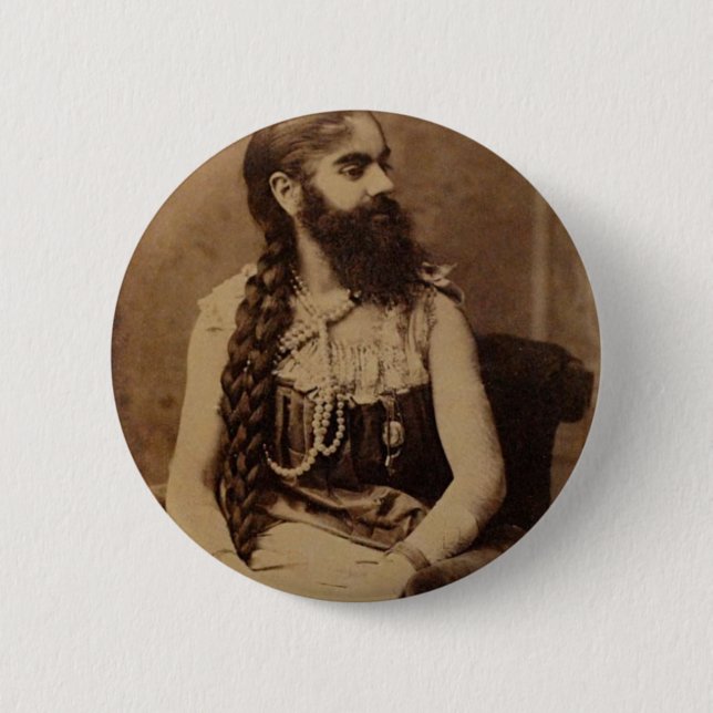 Bearded Lady 6 Cm Round Badge (Front)