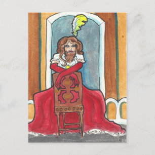 Bearded Lady circus + side show art postcard