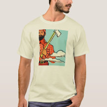 BEARDED LUMBERJACK WITH AX. CUSTOMIZABLE.