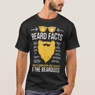Bearded Man Funny Beard Facts           T-Shirt