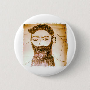 bearded man manga anime in twisted world 6 cm round badge