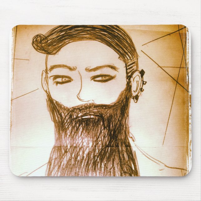 bearded man manga anime in twisted world mouse pad (Front)