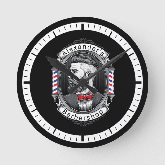 Bearded Man Round Clock (Front)