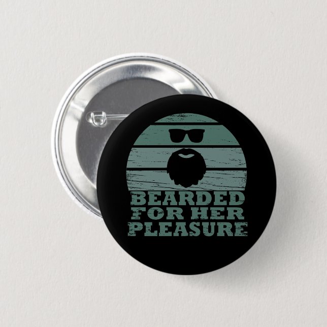 Bearded quotes funny beard sayings gifts 6 cm round badge (Front & Back)