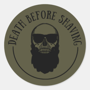 Bearded quotes funny beard sayings gifts classic round sticker