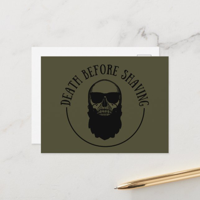 Bearded quotes funny beard sayings gifts holiday postcard (Front/Back In Situ)