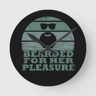 Bearded quotes funny beard sayings gifts round clock
