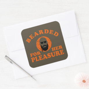 Bearded quotes funny beard sayings gifts square sticker
