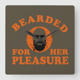 Bearded quotes funny beard sayings gifts square wall clock