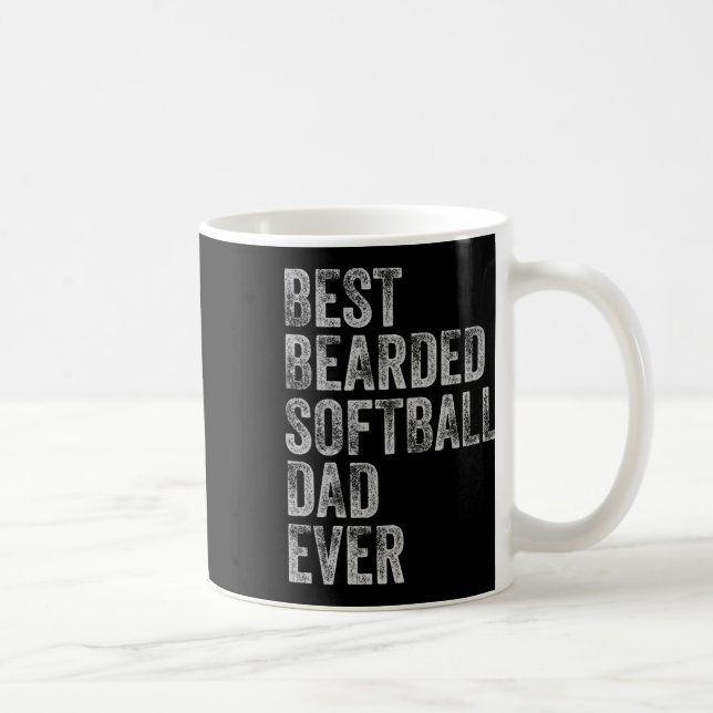 Bearded Softball Dad Fathers Day  Coffee Mug (Right)