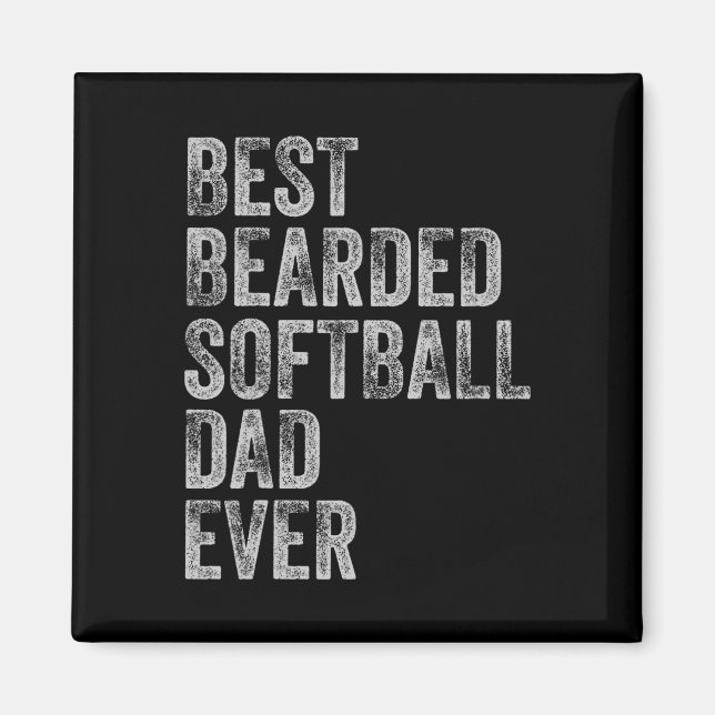 Bearded Softball Dad Fathers Day  Magnet (Front)