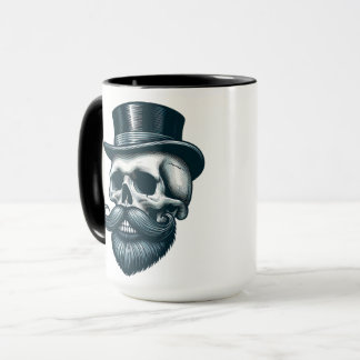 Bearded Top Hat Skull Mug