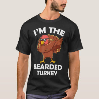 Bearded Turkey Family Group Matching Thanksgiving  T-Shirt
