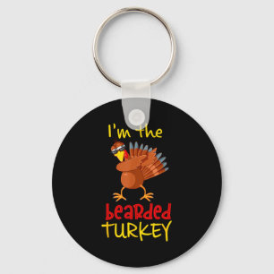 Bearded Turkey Matching Family Group Thanksgiving  Key Ring