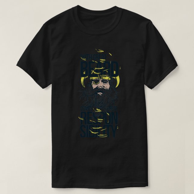 Bearded Viking Responsibility T-Shirt (Design Front)