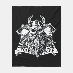 Bearded Viking Warrior Fleece Blanket