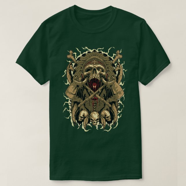 bearded vikings skull T-Shirt (Design Front)