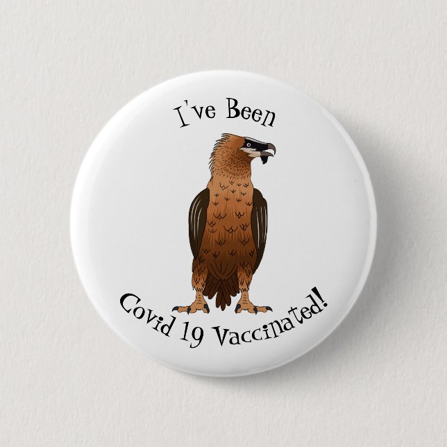 Bearded Vulture cartoon illustration 6 Cm Round Badge (Front)