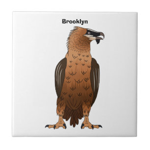 Bearded Vulture cartoon illustration Ceramic Tile