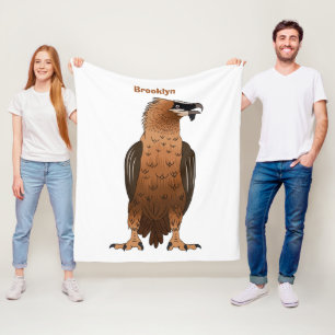 Bearded Vulture cartoon illustration Fleece Blanket