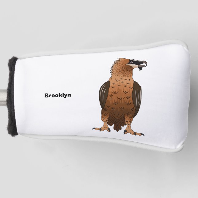 Bearded Vulture cartoon illustration Golf Head Cover (Front)